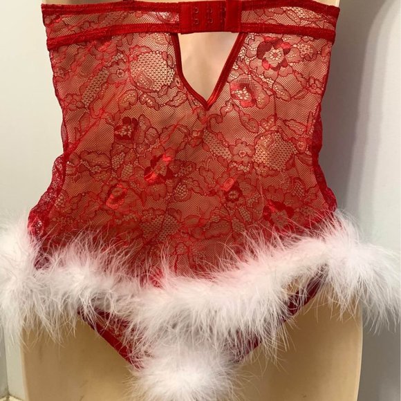 Fredericks of Hollywood Sexy 2 piece Christmas Santa Lace Teddy M - Picture 3 of 6